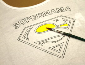 maľovane tričko supermama