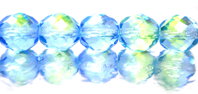 Brúsené korálky - modro-zelené (B0051-0010) 10 mm (1 ks)