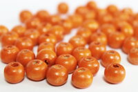 Drevené korálky 6-8 mm- oranžové (5 g)