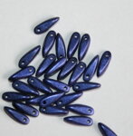 Sklenené mačkané jazýčky 10 x 3 mm- modrofialové (35-36 ks)