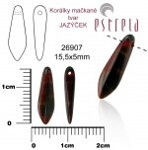 Korálky sklenené mačkané tvar JAZÝČEK 15,5 x 5,0mm - viacfarebná ( 10 ks)