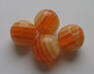 Korálka pruhovaná 20 mm - oranžová (2 ks) 
