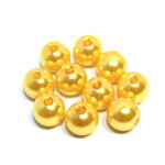 Plastová korálka, žltá, lesklá, 8 mm - (10 ks) 