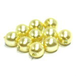 Voskovaná perla gulička - žltozelená 6 mm (10 ks)