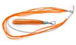 Náhrdelník viacradový so stužkou 42 + 5 cm - oranžový