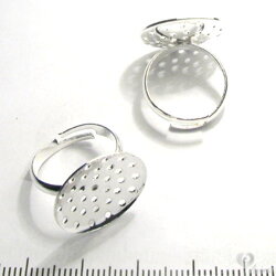 Prsteň s plochou 17mm - platina (1 ks)