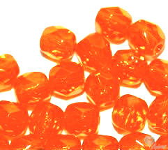 Brúsené korálky - oranžová kryštál (VFP57/6/36) 6 mm (10 ks)