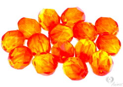 Brúsené korálky - červeno - oranžové VFP9/10/36 - 10 mm (1 ks)