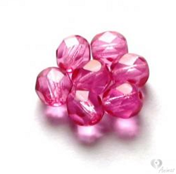 Brúsené korálky - ružové 4 mm (10 ks)
