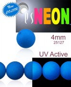Korálky NEON ESTRELA (UV Active) veľkosť 6 mm farba  modrá (10ks)