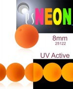 Korálky NEON ESTRELA(UV Active) veľkosť 8 mm farba oranžová (5ks)