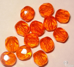 Brúsené korálky - oranžové 4 mm (10 ks)