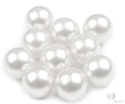 Voskovaná perla gulička - biela 6 mm (10 ks)