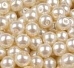 Voskovaná perla gulička -  béžová 6 mm (10 ks)