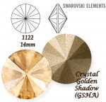SWAROVSKI ELEMENTS RIVOLI 1122 CRYSTAL (001) GOLDEN SHADOW (GSHA) 14 mm