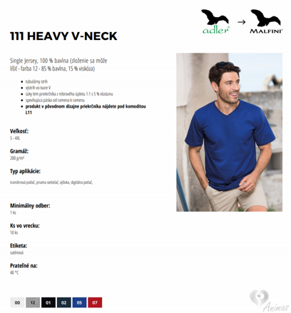 Tričká Heavy V-neck 111 - Adler