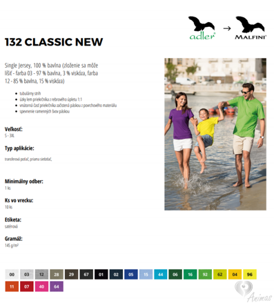 Pánske tričko Classic New 132- Adler