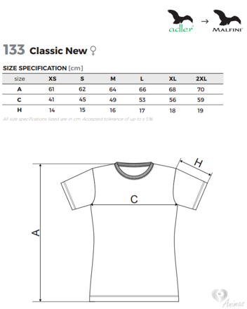 Tričko dámske Classic New 133- Adler