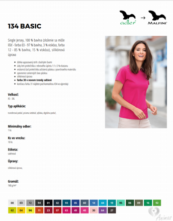 Tričko dámske Basic 134- Adler