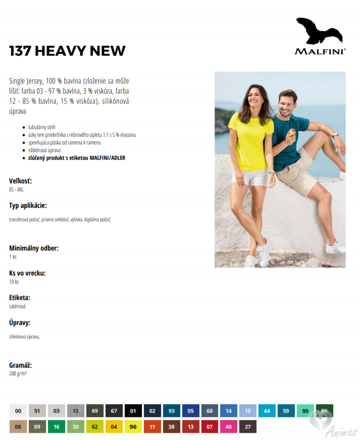 Tričko UNISEX Heavy New 137 - Adler