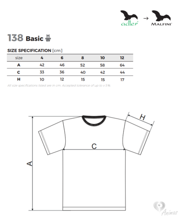 Tričko detské Basic 138- Adler