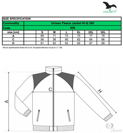 Bunda Unisex Fleece Jacket Hi-Q 506 - Adler