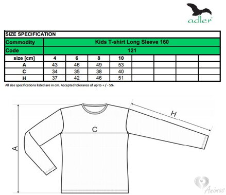 Tričko detské Long Sleeve 121 - Adler