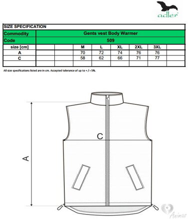 Vesta pánska Body Warmer 509- Adler