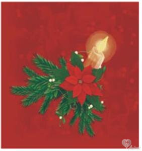Servítka - Vianočná dekorácia, sviečka