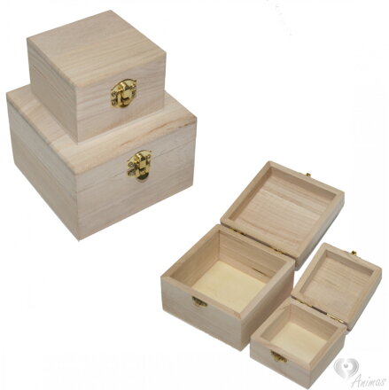 Drevená krabička štvorcová (rôzne rozmery)