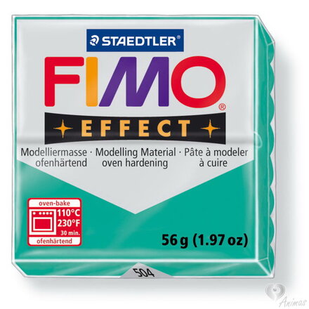FIMO efekt 504 - transparentná zelená (transparent green) (56 g)