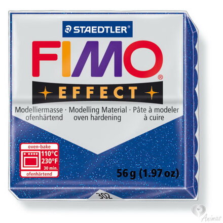 FIMO efekt 302  - trblietavá modrá (glitter blau) (56 g)