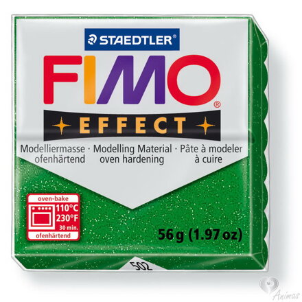 FIMO efekt 502 - trblietavá zelená (glitter green) (56 g)