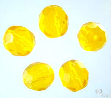 Brúsené korálky - kryštál žltá  (VFP52/6/36) 6 mm (10 ks)