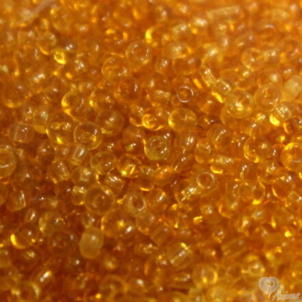 Rokajl sklenený TRANSPARENTNÝ 2 mm - oranžovo hnedé (20 g)