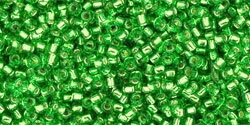Toho Round Silver-Lined - Peridot TR-15-27 (5 g)