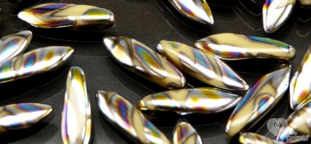 Korálky JAZÝČKY 5x16mm ISABELA ZEBRA VITRAIL ( 10 ks)