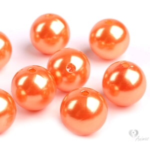 Korálky guľaté - 6mm oranžová (10 ks)