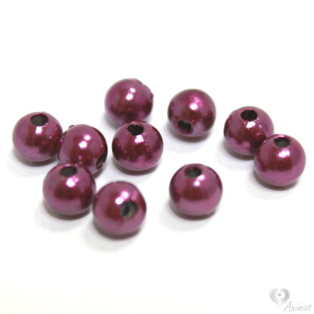 Korálka fialová, perleťová, 6 mm - (10 ks) 