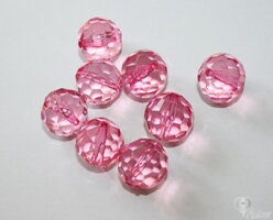Korálka  priehľadná ružová 18 mm - (2 ks) 