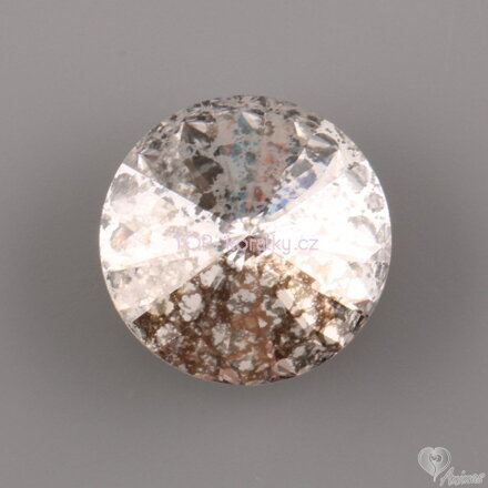 SWAROVSKI ELEMENTS RIVOLI 1122 CRYSTAL SILVER PATINA F - 12mm