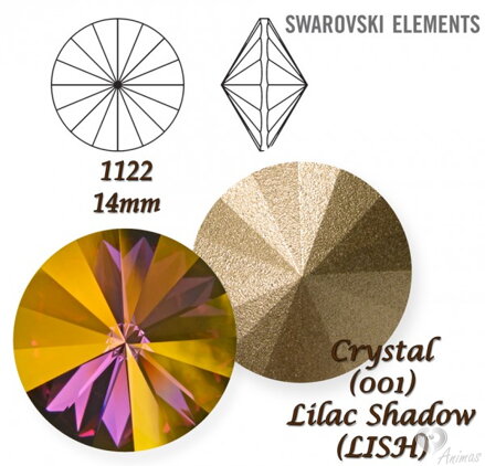 SWAROVSKI ELEMENTS RIVOLI 1122 – LILAC SHADOW - 14mm