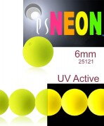 Korálky NEON (UV Active) veľkosť 6 mm farba žltá  (10ks)