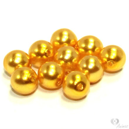 Voskovaná perla gulička - žlté 6 mm (10 ks)