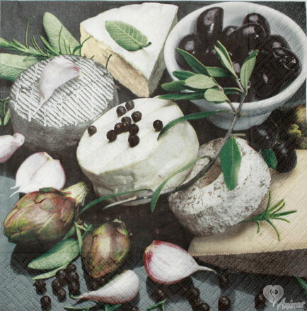 Servítka - Plesnivý syr s olivami