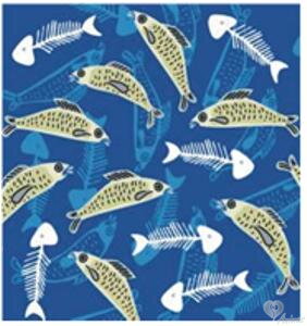 Servítka - Ryby kreslené v modrom