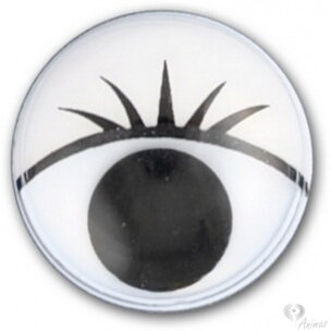 Nalepovacie pohyblivé okrúhle oči  s mihalnicami (2ks) - rôzne veľkosti 