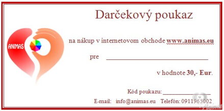 Darčekový poukaz v hodnote 30 € 