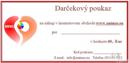 Darčekový poukaz v hodnote 40 € 