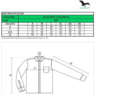 Košele pánske Shirt long sleeve 209 - Adler